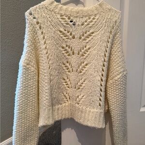 Forever 21 Cream Textured Knit Sweater